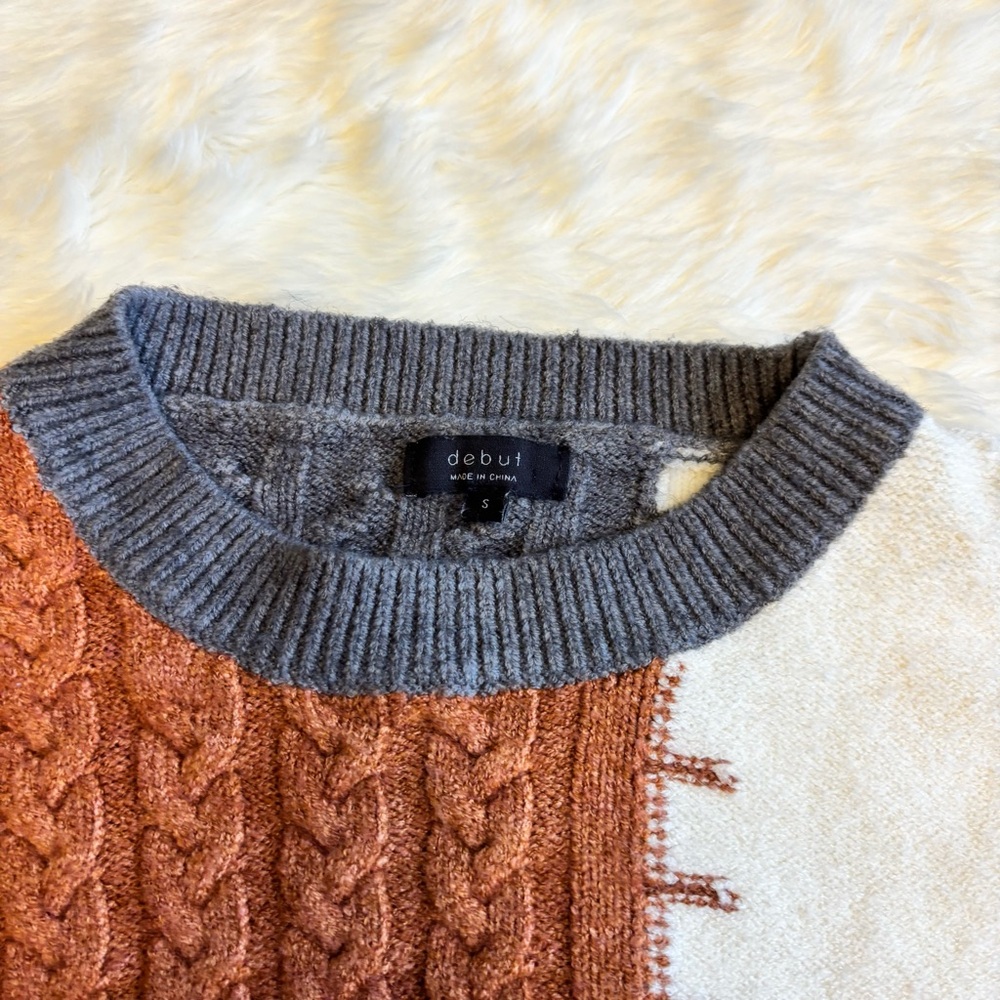 Debut Cropped Multicolor Patchwork Color Block Ca… - image 3